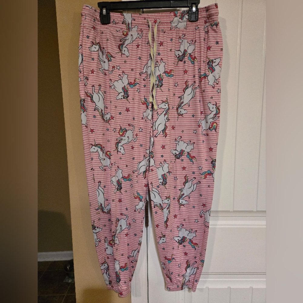 Pink Unicorn Pajama pants sz Large